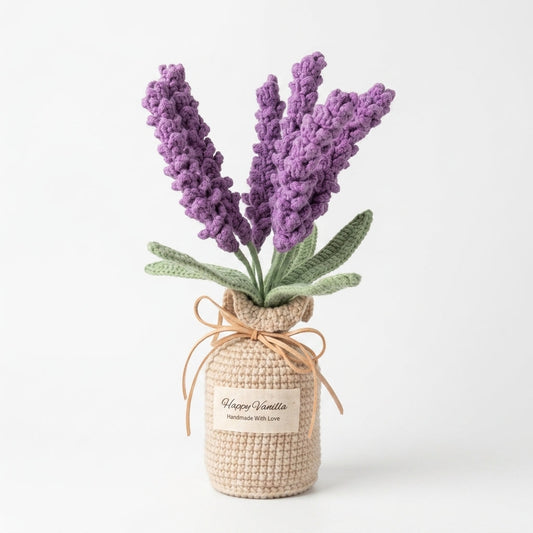 Handmade Crochet Lavender Plant Gift