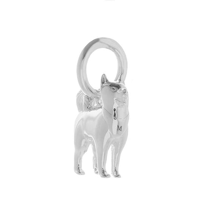 Pomsky Silver Dog Charm