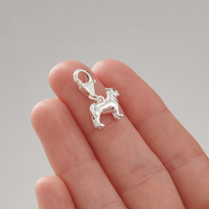 Pug Silver Dog Charm