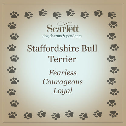 Staffordshire Bull Terrier Silver Dog Charm