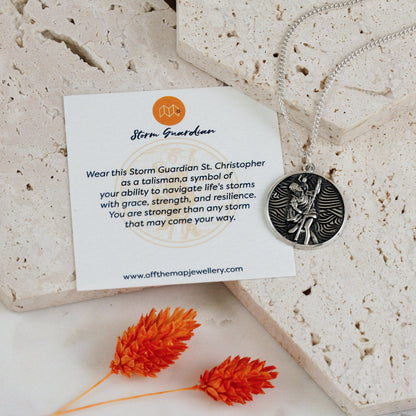 Storm Guardian Silver St Christopher Necklace