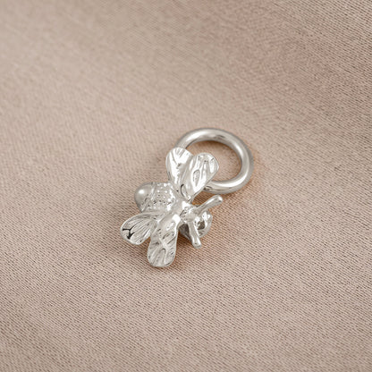 Tiny Bumble-Bee Silver Charm