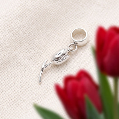 Tulip Flower Silver Charm