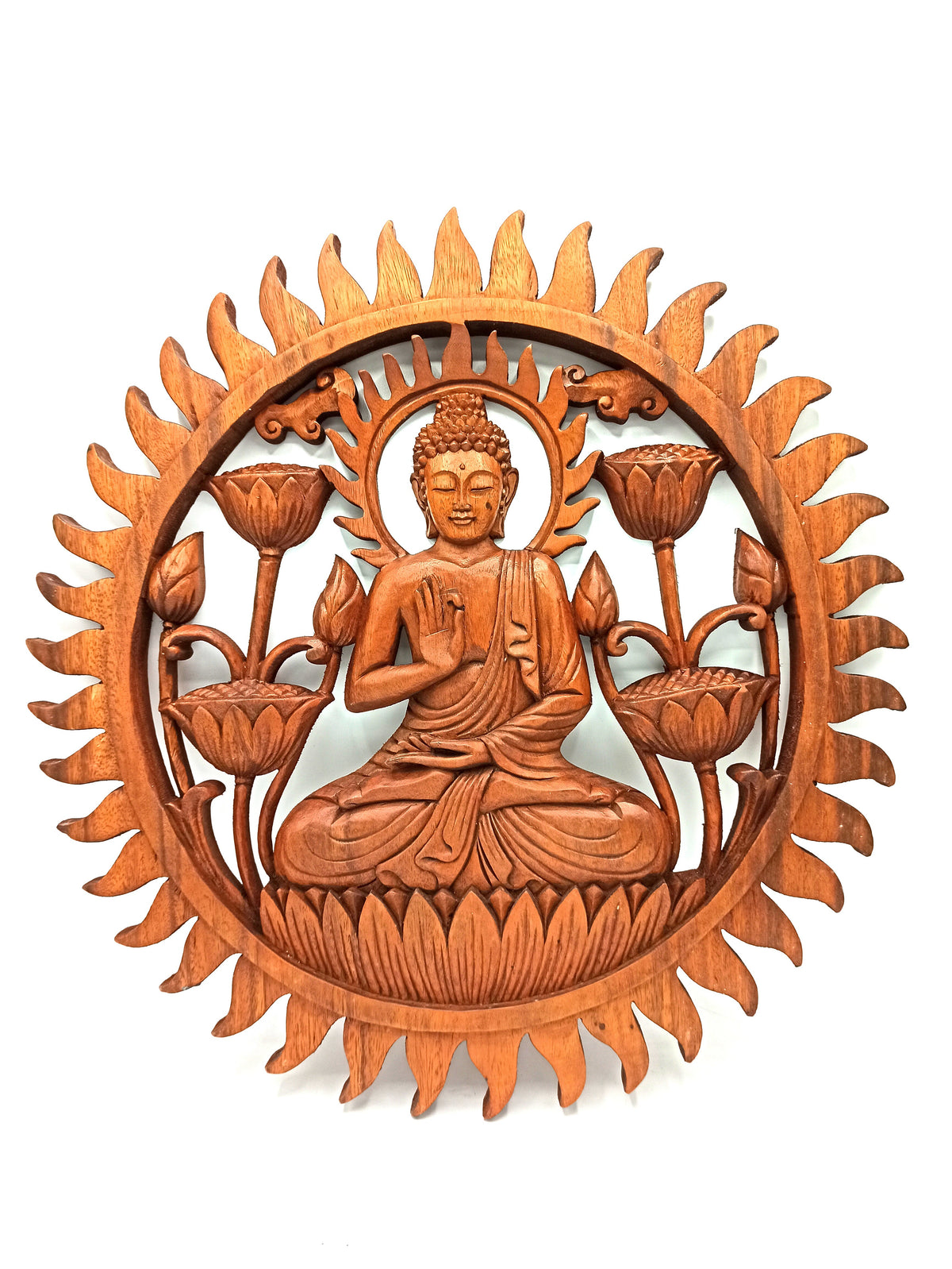 Hand Carved Buddha Statue - 40cm Welcome