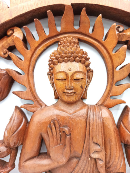 Hand Carved Buddha Statue - 40cm Welcome