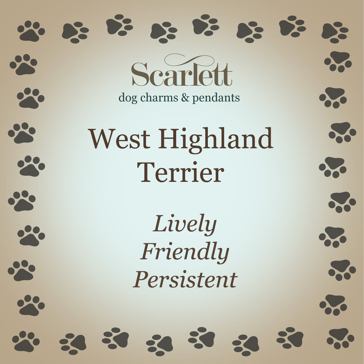 West Highland Terrier Silver Dog Charm