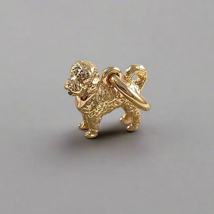 Cavapoo Silver Dog Charm